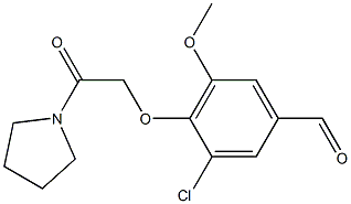 3-chloro-5-methoxy-4-[2-oxo-2-(pyrrolidin-1-yl)ethoxy]benzaldehyde 结构式