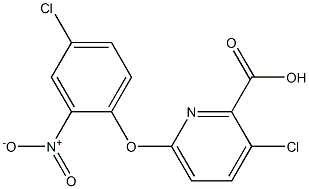 3-chloro-6-(4-chloro-2-nitrophenoxy)pyridine-2-carboxylic acid 结构式