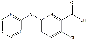 3-chloro-6-(pyrimidin-2-ylsulfanyl)pyridine-2-carboxylic acid 结构式