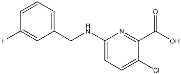 3-chloro-6-{[(3-fluorophenyl)methyl]amino}pyridine-2-carboxylic acid 结构式