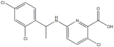 3-chloro-6-{[1-(2,4-dichlorophenyl)ethyl]amino}pyridine-2-carboxylic acid 结构式
