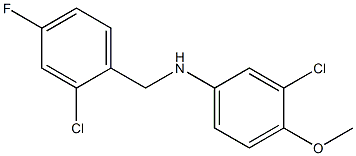 3-chloro-N-[(2-chloro-4-fluorophenyl)methyl]-4-methoxyaniline 结构式