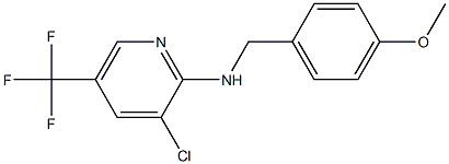 3-chloro-N-[(4-methoxyphenyl)methyl]-5-(trifluoromethyl)pyridin-2-amine 结构式