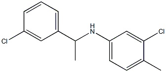 3-chloro-N-[1-(3-chlorophenyl)ethyl]-4-methylaniline 结构式