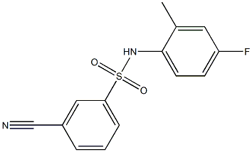 3-cyano-N-(4-fluoro-2-methylphenyl)benzenesulfonamide 结构式