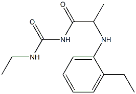 3-ethyl-1-{2-[(2-ethylphenyl)amino]propanoyl}urea 结构式