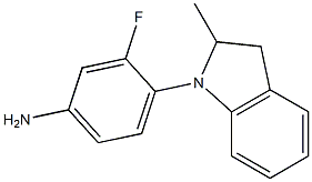 3-fluoro-4-(2-methyl-2,3-dihydro-1H-indol-1-yl)aniline 结构式