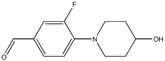 3-fluoro-4-(4-hydroxypiperidin-1-yl)benzaldehyde 结构式