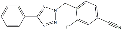 3-fluoro-4-[(5-phenyl-2H-1,2,3,4-tetrazol-2-yl)methyl]benzonitrile 结构式