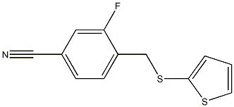 3-fluoro-4-[(thiophen-2-ylsulfanyl)methyl]benzonitrile 结构式