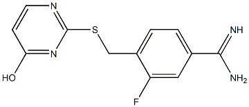 3-fluoro-4-{[(4-hydroxypyrimidin-2-yl)sulfanyl]methyl}benzene-1-carboximidamide 结构式