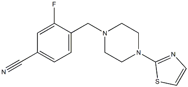 3-fluoro-4-{[4-(1,3-thiazol-2-yl)piperazin-1-yl]methyl}benzonitrile 结构式