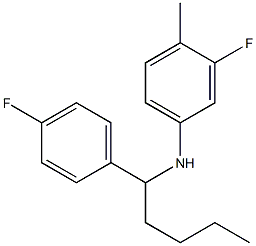 3-fluoro-N-[1-(4-fluorophenyl)pentyl]-4-methylaniline 结构式