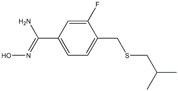 3-fluoro-N'-hydroxy-4-{[(2-methylpropyl)sulfanyl]methyl}benzene-1-carboximidamide 结构式