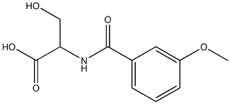 3-hydroxy-2-[(3-methoxybenzoyl)amino]propanoic acid 结构式