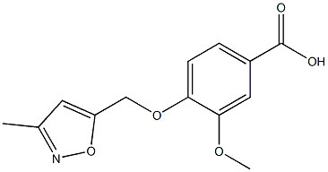 3-methoxy-4-[(3-methyl-1,2-oxazol-5-yl)methoxy]benzoic acid 结构式