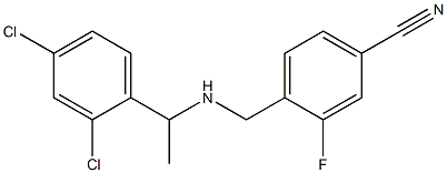 4-({[1-(2,4-dichlorophenyl)ethyl]amino}methyl)-3-fluorobenzonitrile 结构式