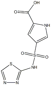 4-(1,3,4-thiadiazol-2-ylsulfamoyl)-1H-pyrrole-2-carboxylic acid 结构式