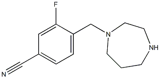 4-(1,4-diazepan-1-ylmethyl)-3-fluorobenzonitrile 结构式