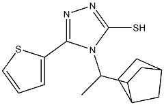4-(1-{bicyclo[2.2.1]heptan-2-yl}ethyl)-5-(thiophen-2-yl)-4H-1,2,4-triazole-3-thiol 结构式