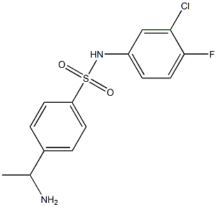 4-(1-aminoethyl)-N-(3-chloro-4-fluorophenyl)benzene-1-sulfonamide 结构式