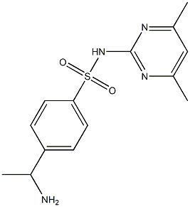 4-(1-aminoethyl)-N-(4,6-dimethylpyrimidin-2-yl)benzene-1-sulfonamide 结构式