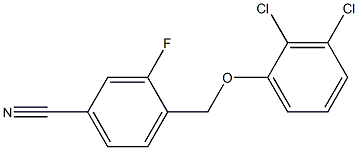 4-(2,3-dichlorophenoxymethyl)-3-fluorobenzonitrile 结构式