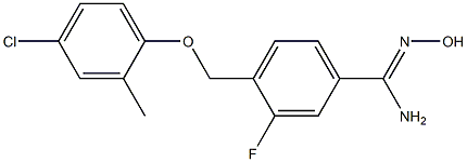 4-(4-chloro-2-methylphenoxymethyl)-3-fluoro-N'-hydroxybenzene-1-carboximidamide 结构式