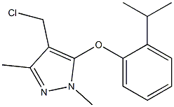 4-(chloromethyl)-1,3-dimethyl-5-[2-(propan-2-yl)phenoxy]-1H-pyrazole 结构式