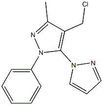 4-(chloromethyl)-3-methyl-1-phenyl-5-(1H-pyrazol-1-yl)-1H-pyrazole 结构式