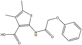 4,5-dimethyl-2-(2-phenoxyacetamido)thiophene-3-carboxylic acid 结构式