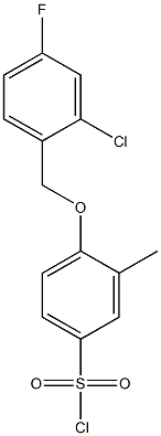 4-[(2-chloro-4-fluorophenyl)methoxy]-3-methylbenzene-1-sulfonyl chloride 结构式
