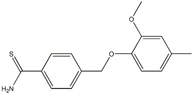 4-[(2-methoxy-4-methylphenoxy)methyl]benzenecarbothioamide 结构式