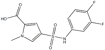 4-[(3,4-difluorophenyl)sulfamoyl]-1-methyl-1H-pyrrole-2-carboxylic acid 结构式