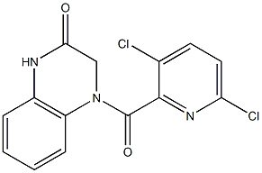 4-[(3,6-dichloropyridin-2-yl)carbonyl]-1,2,3,4-tetrahydroquinoxalin-2-one 结构式