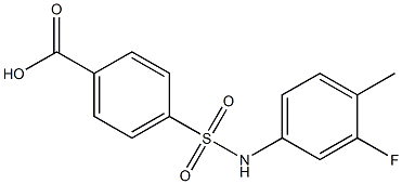 4-[(3-fluoro-4-methylphenyl)sulfamoyl]benzoic acid 结构式