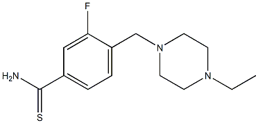 4-[(4-ethylpiperazin-1-yl)methyl]-3-fluorobenzenecarbothioamide 结构式