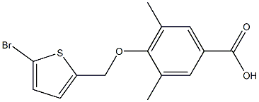 4-[(5-bromothiophen-2-yl)methoxy]-3,5-dimethylbenzoic acid 结构式