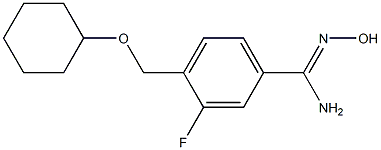 4-[(cyclohexyloxy)methyl]-3-fluoro-N'-hydroxybenzenecarboximidamide 结构式