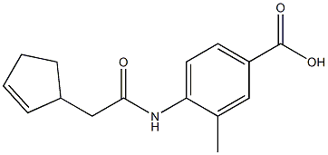 4-[(cyclopent-2-en-1-ylacetyl)amino]-3-methylbenzoic acid 结构式