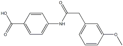 4-[2-(3-methoxyphenyl)acetamido]benzoic acid 结构式