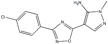 4-[3-(4-chlorophenyl)-1,2,4-oxadiazol-5-yl]-1-methyl-1H-pyrazol-5-amine 结构式