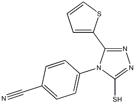 4-[3-sulfanyl-5-(thiophen-2-yl)-4H-1,2,4-triazol-4-yl]benzonitrile 结构式