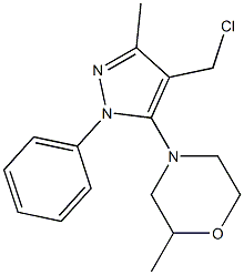 4-[4-(chloromethyl)-3-methyl-1-phenyl-1H-pyrazol-5-yl]-2-methylmorpholine 结构式