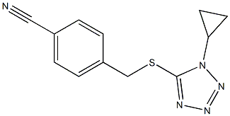 4-{[(1-cyclopropyl-1H-1,2,3,4-tetrazol-5-yl)sulfanyl]methyl}benzonitrile 结构式