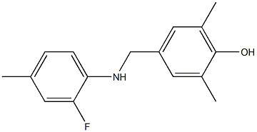 4-{[(2-fluoro-4-methylphenyl)amino]methyl}-2,6-dimethylphenol 结构式