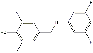 4-{[(3,5-difluorophenyl)amino]methyl}-2,6-dimethylphenol 结构式