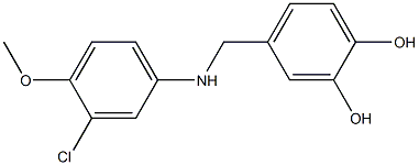 4-{[(3-chloro-4-methoxyphenyl)amino]methyl}benzene-1,2-diol 结构式