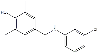 4-{[(3-chlorophenyl)amino]methyl}-2,6-dimethylphenol 结构式