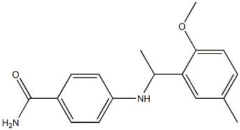 4-{[1-(2-methoxy-5-methylphenyl)ethyl]amino}benzamide 结构式